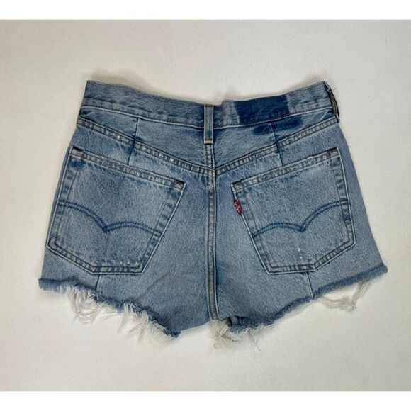 Levi’s 501 Altered Cut Off Denim Jean Shorts Women Size 24 Blue - Picture 2 of 5